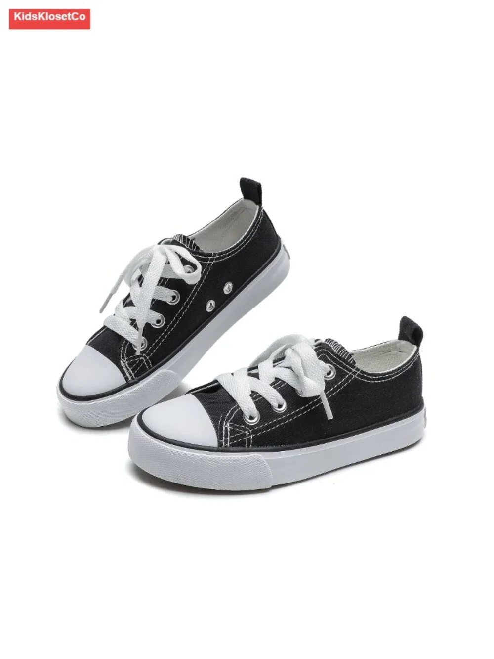 Canvas Lace-Up Low Top Sneakers for Toddler Boys Girls School